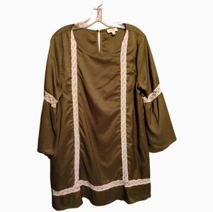 Umgee Olive Green Peasant Blouse Size L